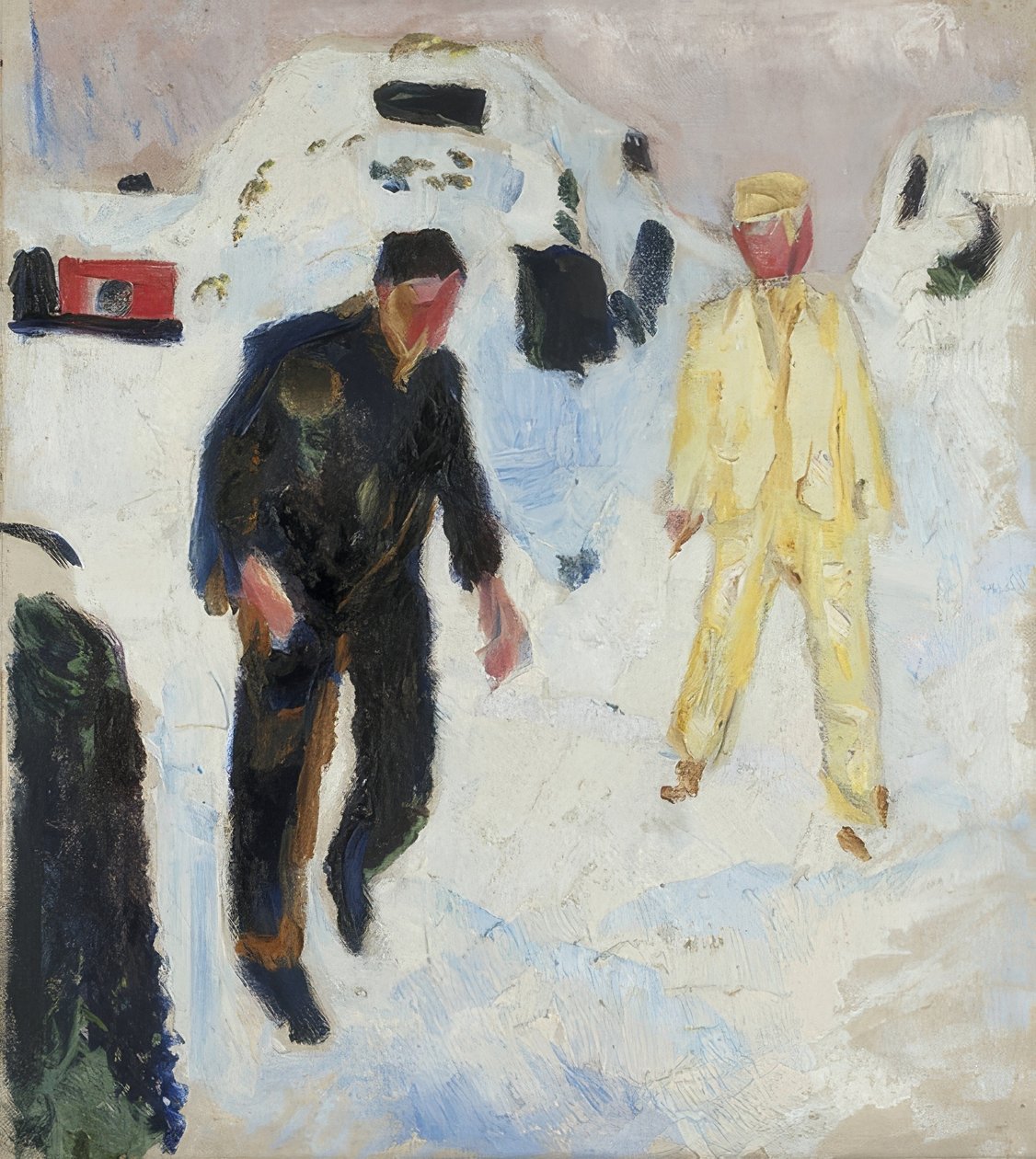Černý a žlutý muž ve sněhu. 1910-12 od Edvard Munch