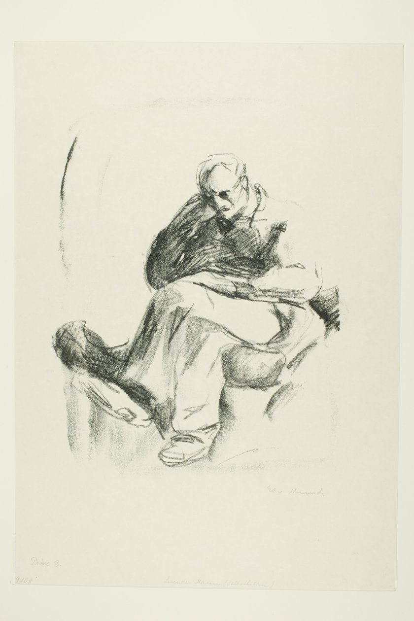 Sedící muž od Edvard Munch