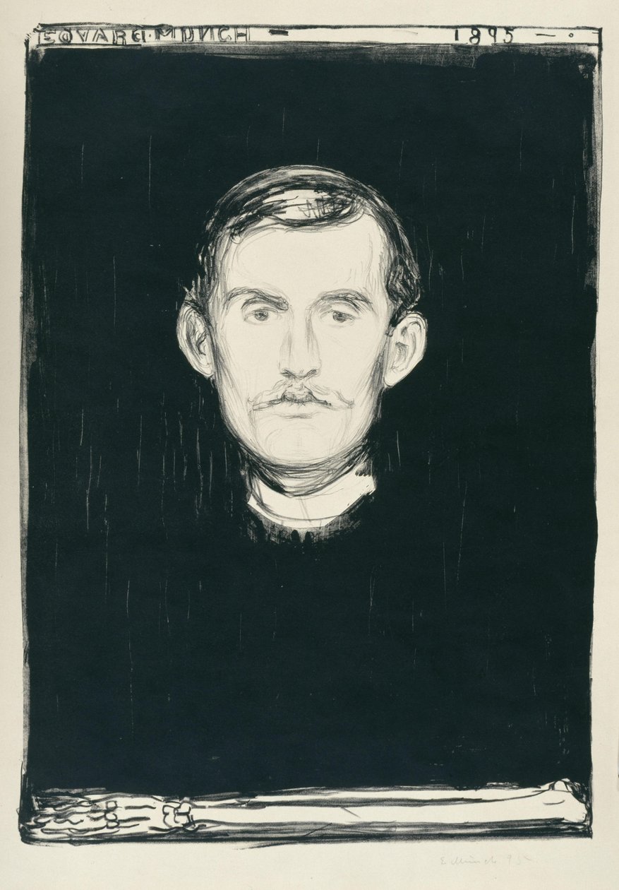 Autoportrét (se skeletovou paží) od Edvard Munch