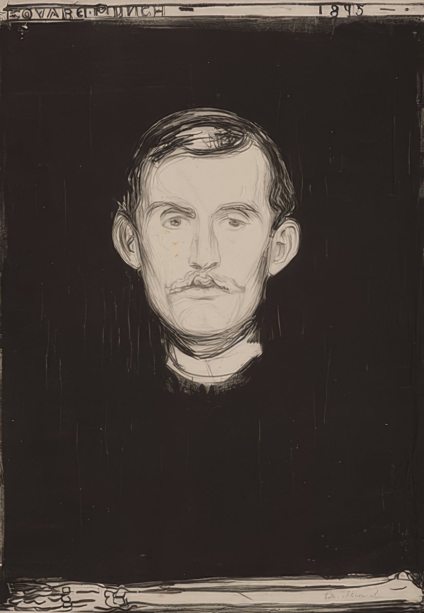 Autoportrét. 1895 od Edvard Munch