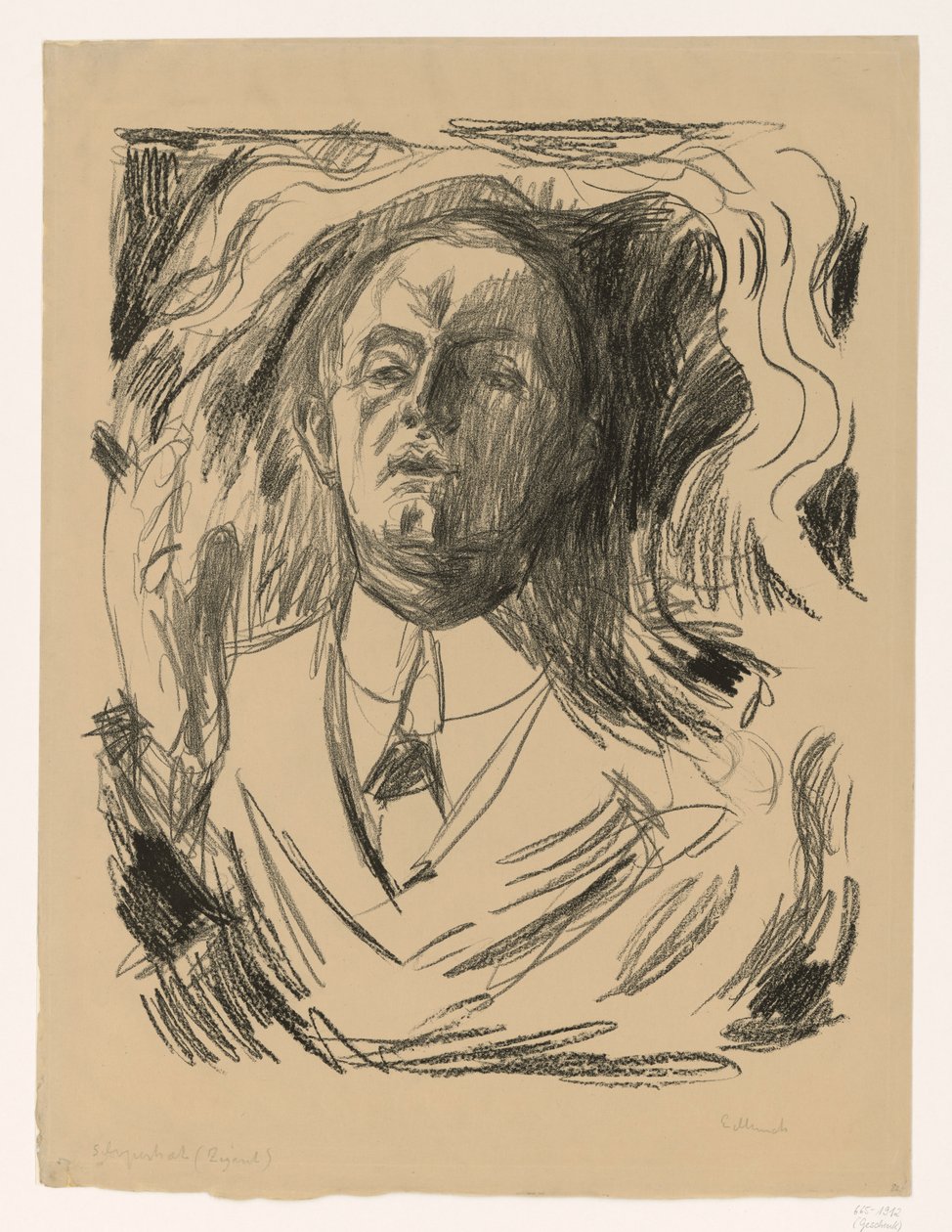 Autoportrét s cigaretou od Edvard Munch