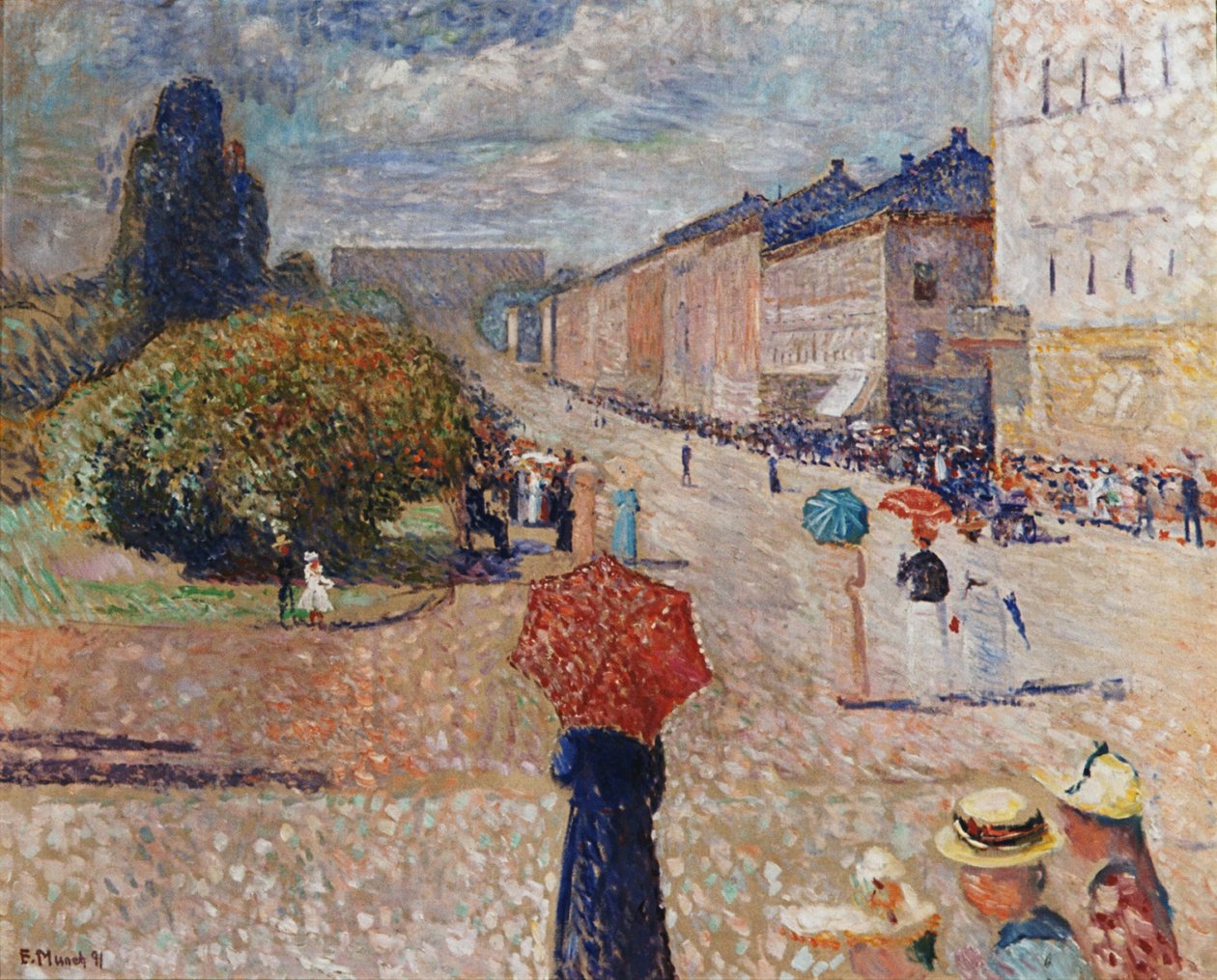 Jaro v ulici Karla Johana od Edvard Munch