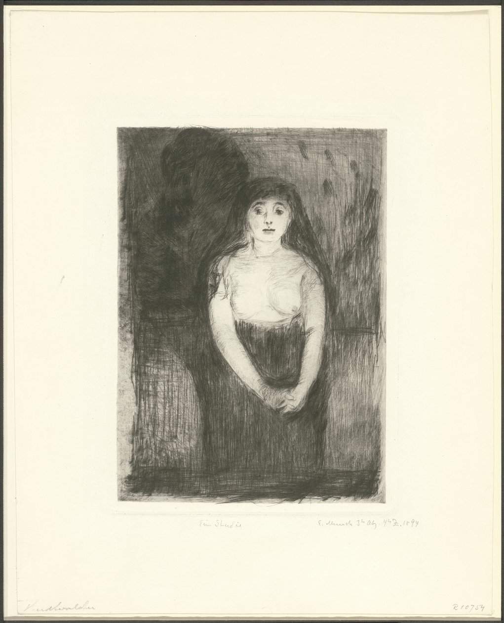 Studie modelu od Edvard Munch