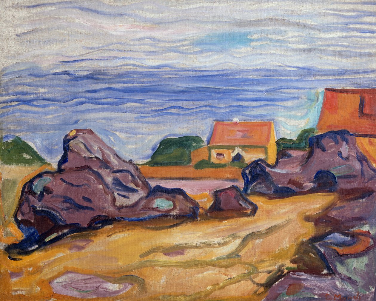 Dva domy v Borre od Edvard Munch
