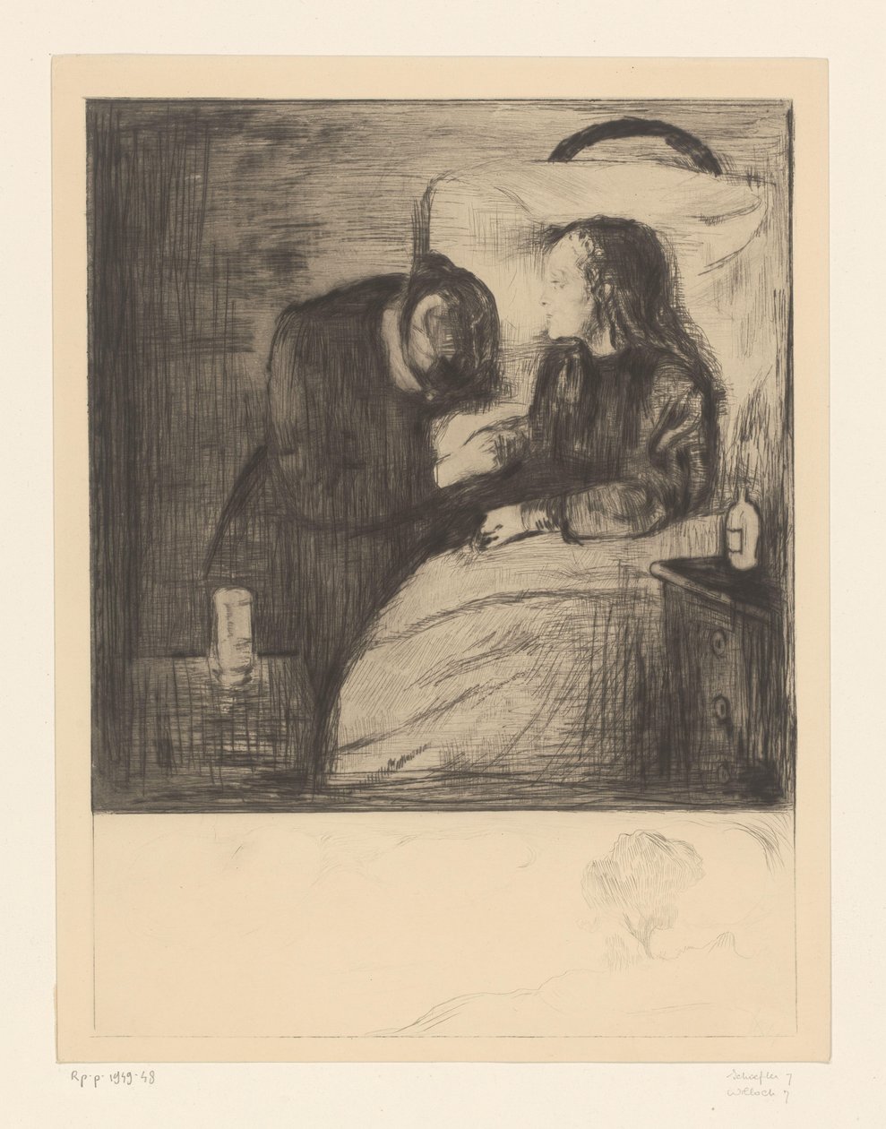 Žena vedle nemocného dítěte The Sick Child (původní název) od Edvard Munch