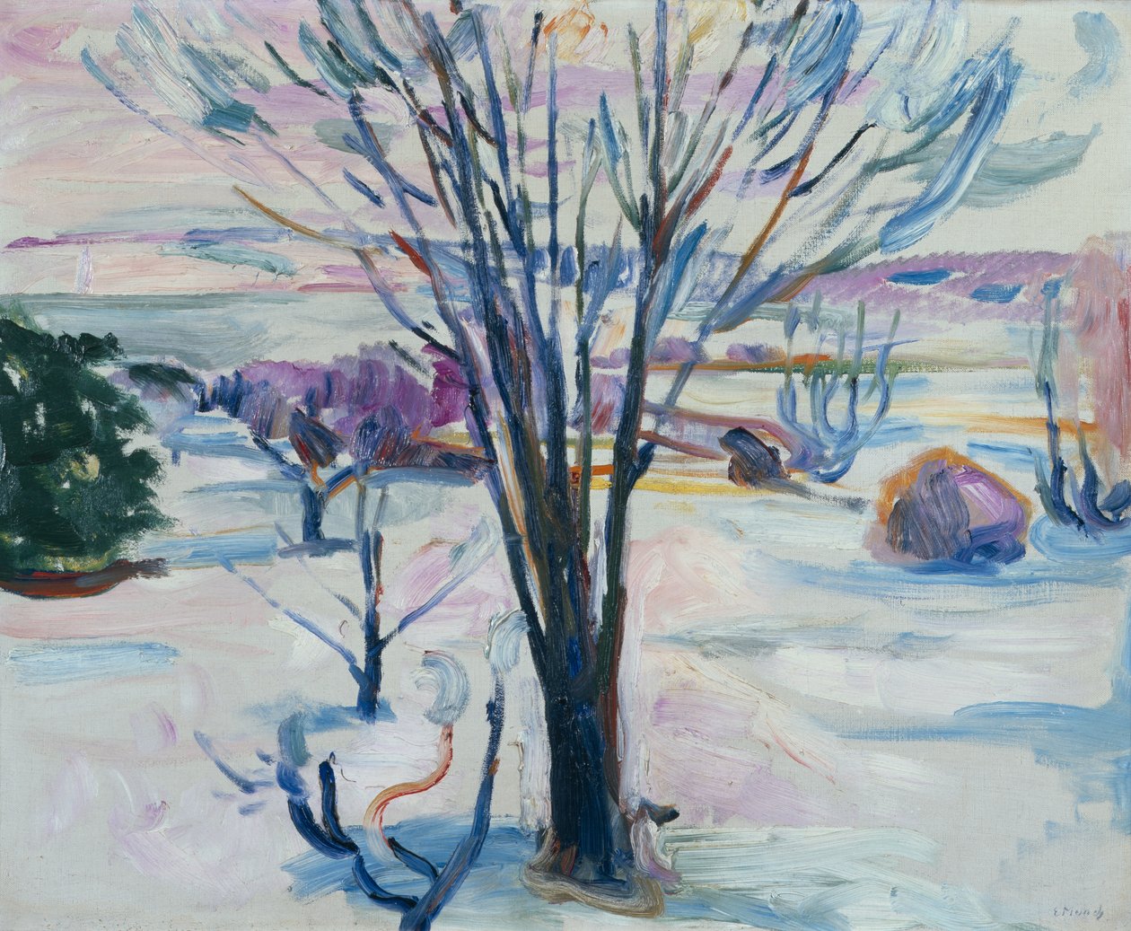Zimní krajina z Jeloya od Edvard Munch