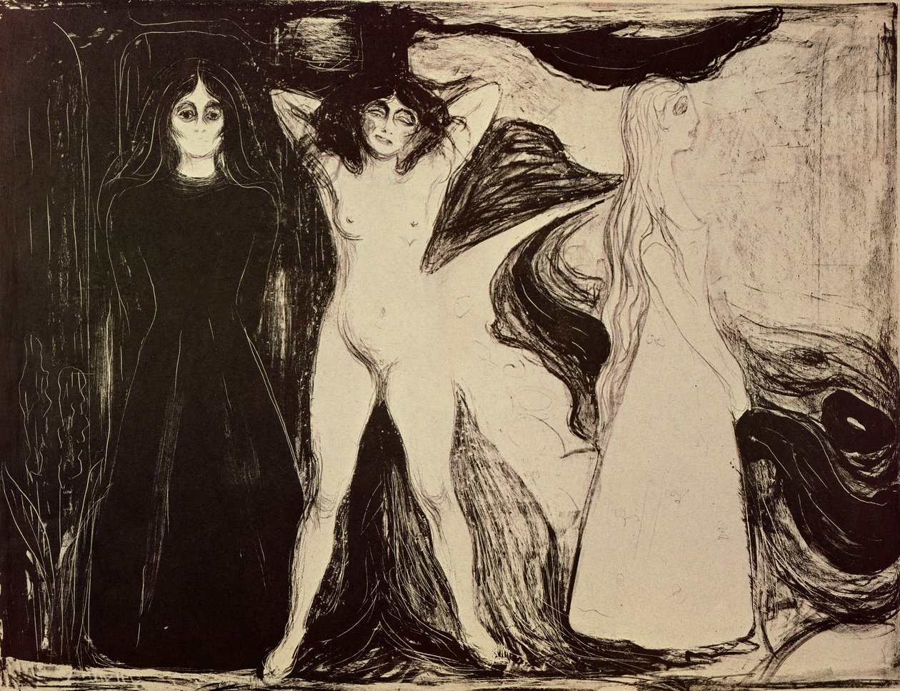 Žena ve třech fázích od Edvard Munch