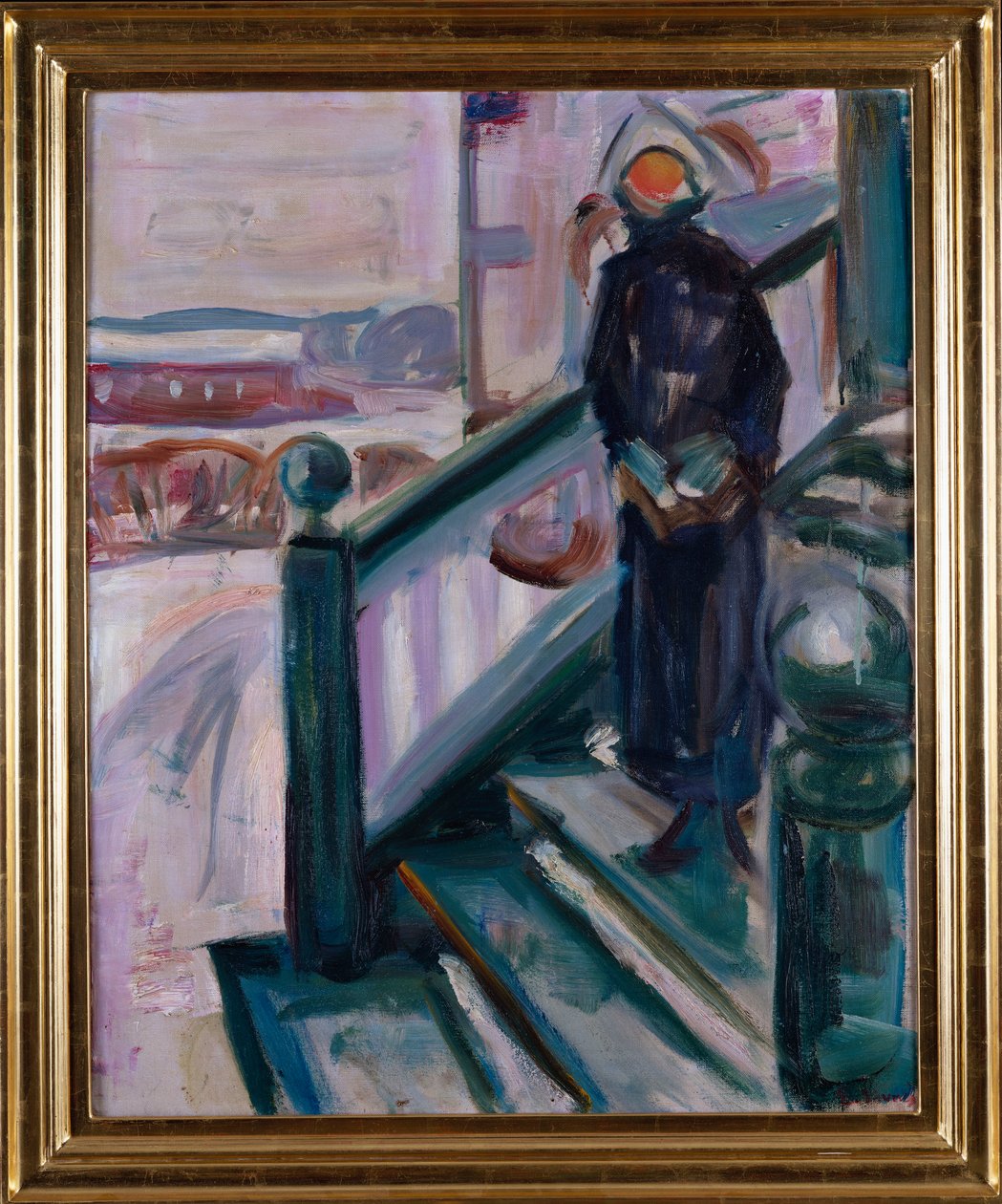 Žena na verandě (olej na plátně) od Edvard Munch