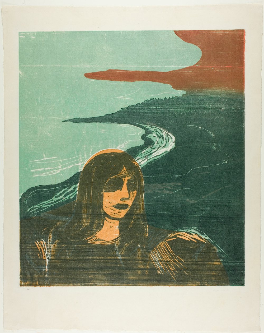 Hlava ženy u břehu od Edvard Munch