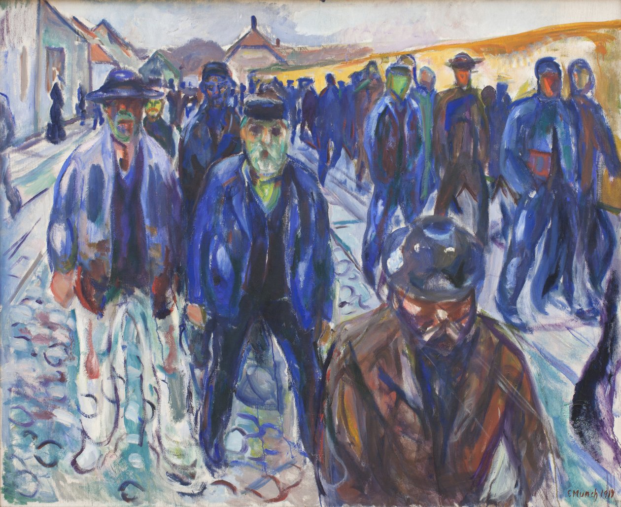 Pracovníci na cestě domů od Edvard Munch