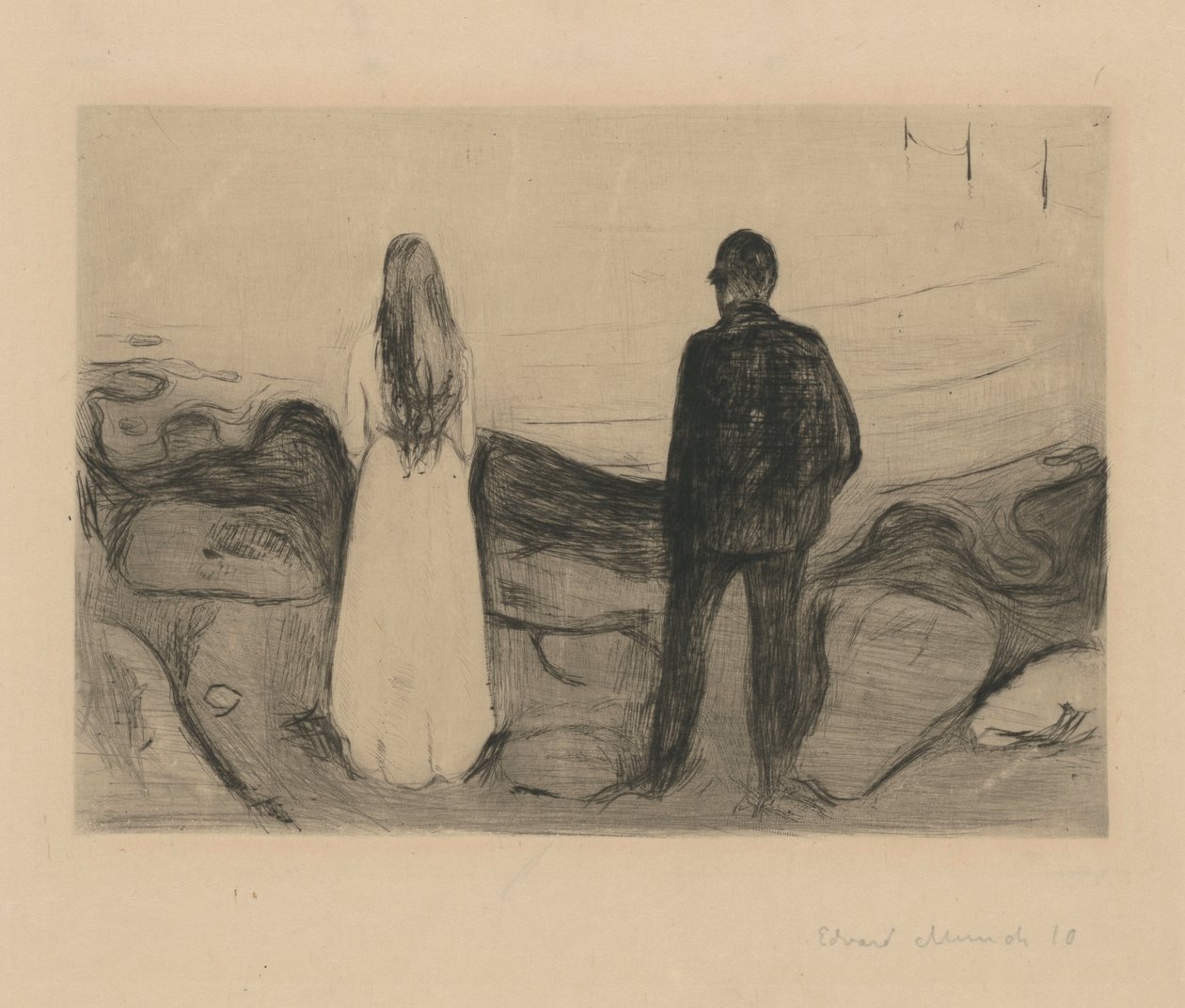 Dva lidé (Osamělí) od Edvard Munch