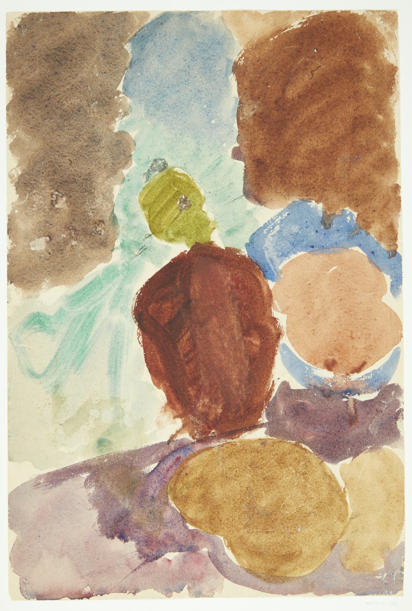 Barevná studie podle Delacroixova obrazu Dante a Virgil v podsvětí, Louvre od Edvard Weie