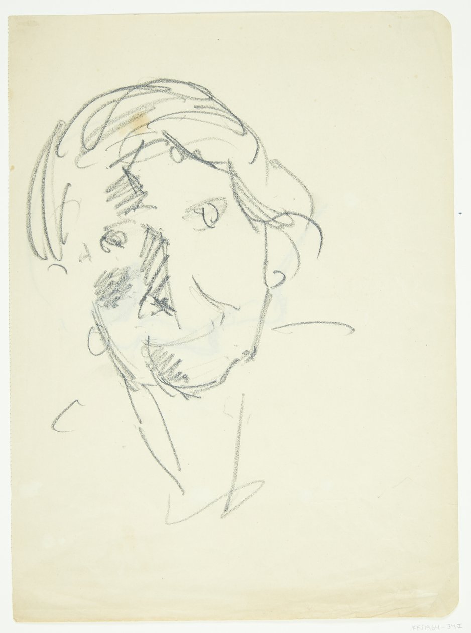 Portrét umělcovy manželky, malířky Agnes Weie (1878-1964), en face od Edvard Weie