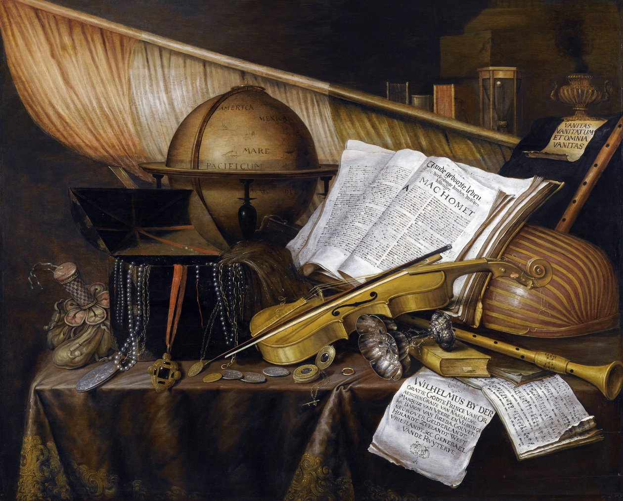 Vanitas Still Life - Peinture par Edwaert Collier (1642-1708) od Edwaert Colyer or Collier