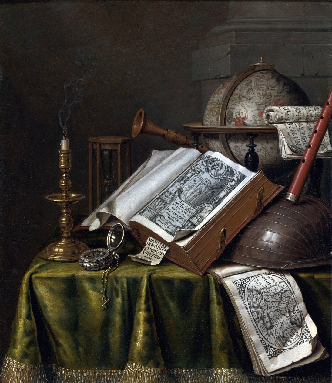 Vanitas Still Life par Edwaert Collier (1642-1708), - Olej na dřevě, 29x25,1 - Soukromá sbírka od Edwaert Colyer or Collier