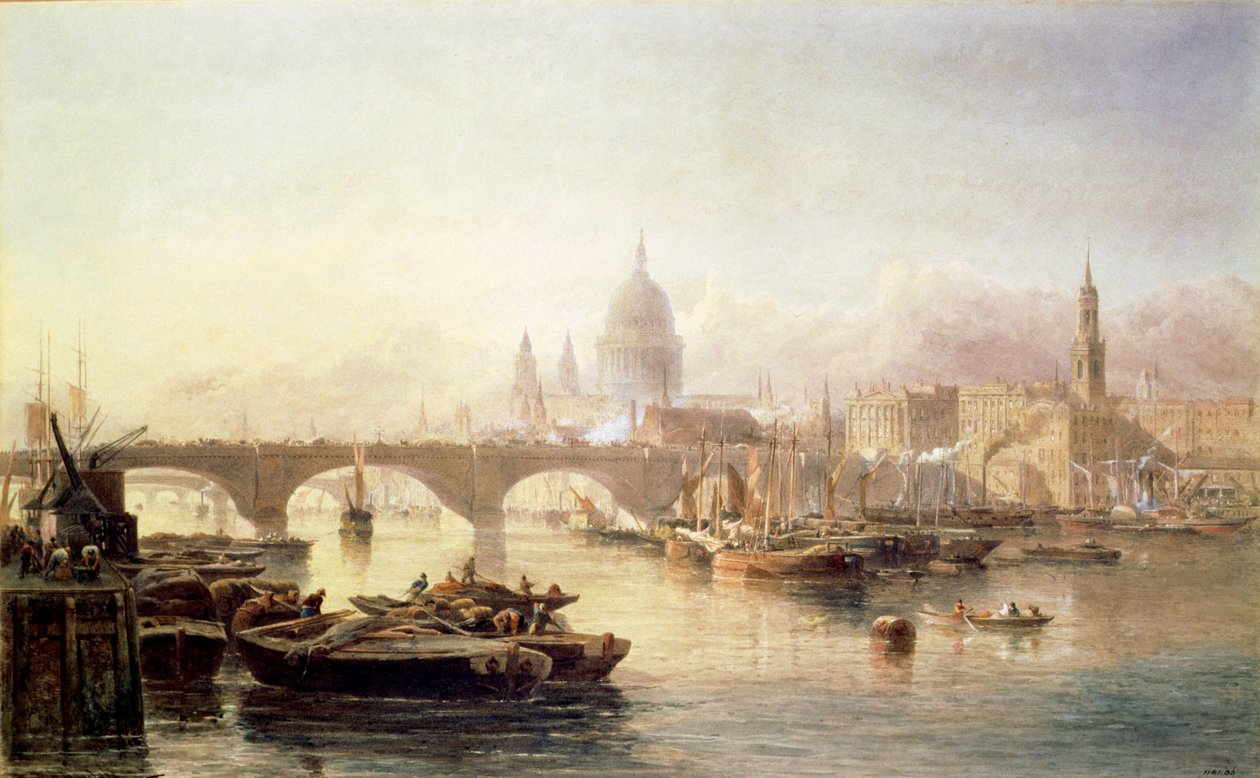 Katedrála svatého Pavla a London Bridge, 19. století od Edward Angelo Goodall