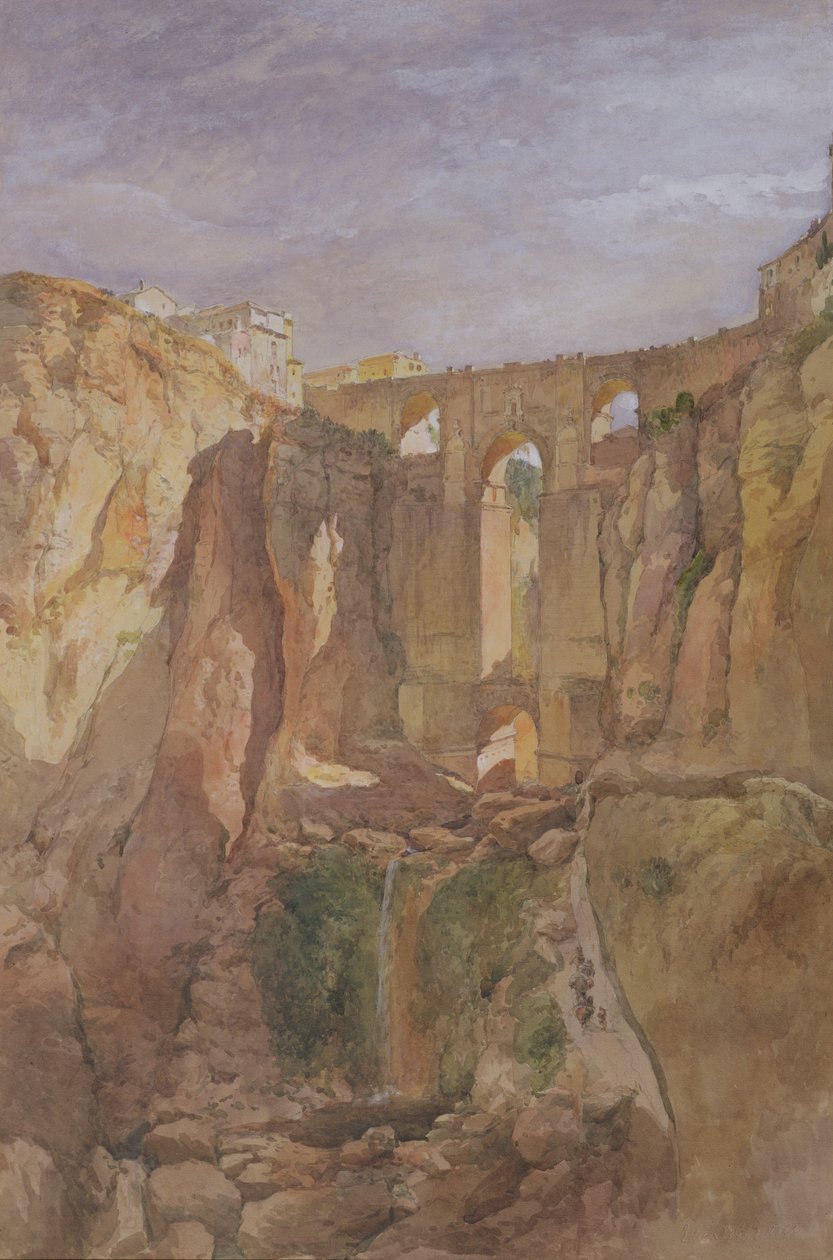 The Gorge, Ronda, Španělsko (wc a kvaš na papíře) od Edward Angelo Goodall