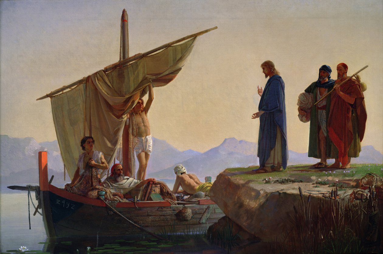 Kristus volá apoštoly Jakuba a Jana, 1869 od Edward A. Armitage