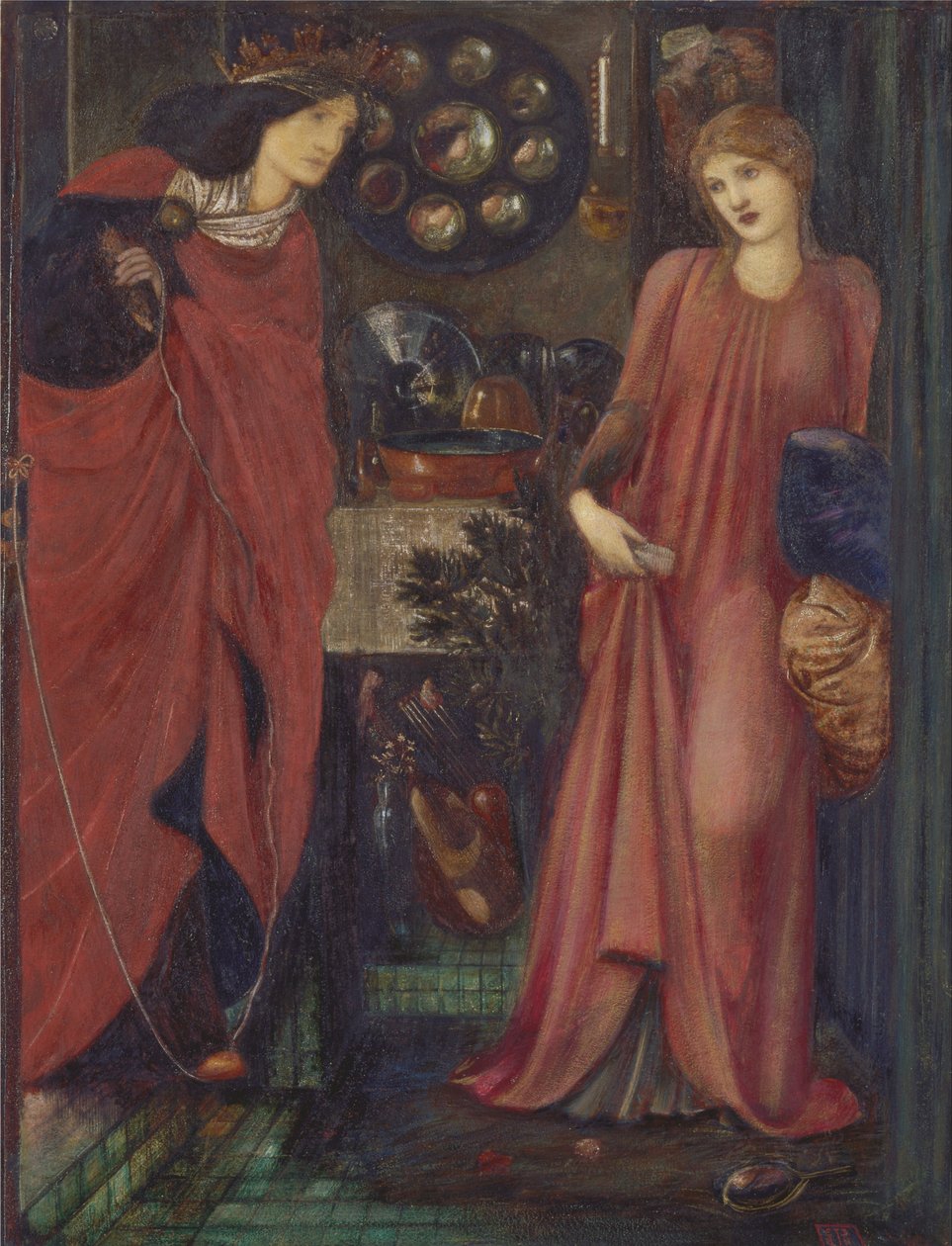 Fair Rosamund a královna Eleanor od Edward Burne Jones