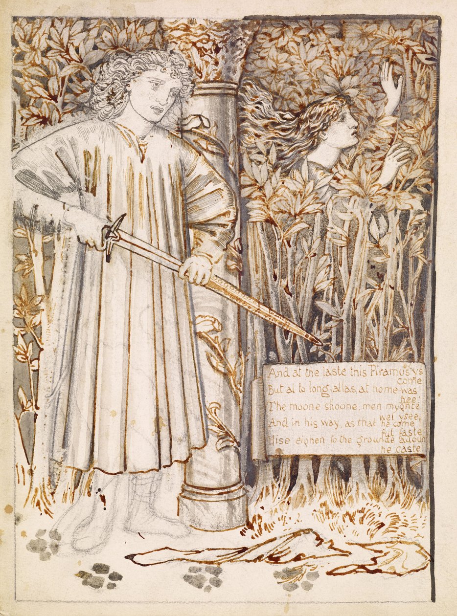 Pyramus a Thisbe od Edward Burne Jones