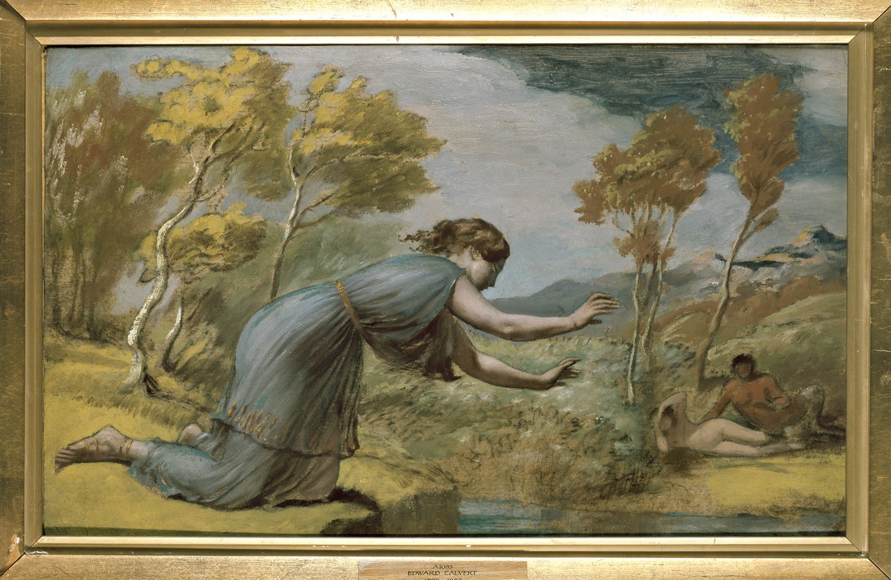 Psyché u proudu od Edward Calvert