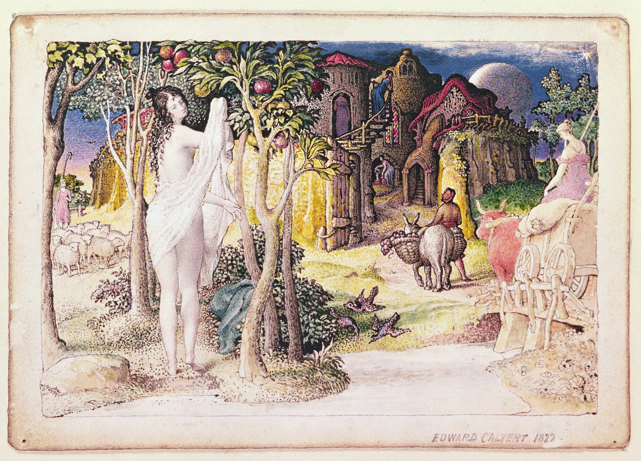 The Primitive City, 1822 (pero a inkoust a wc) od Edward Calvert
