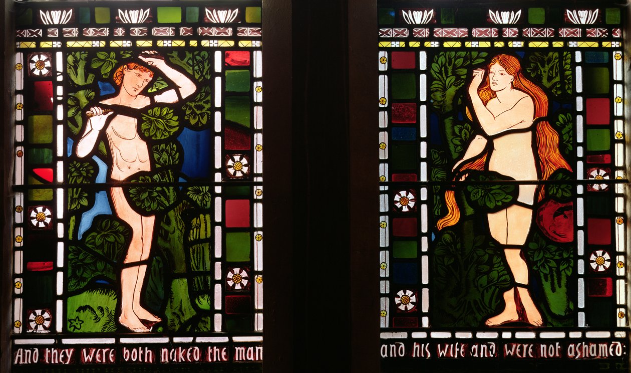 Adam a Eva v rajské zahradě, 1861 (vitráže) od Edward Burne Jones