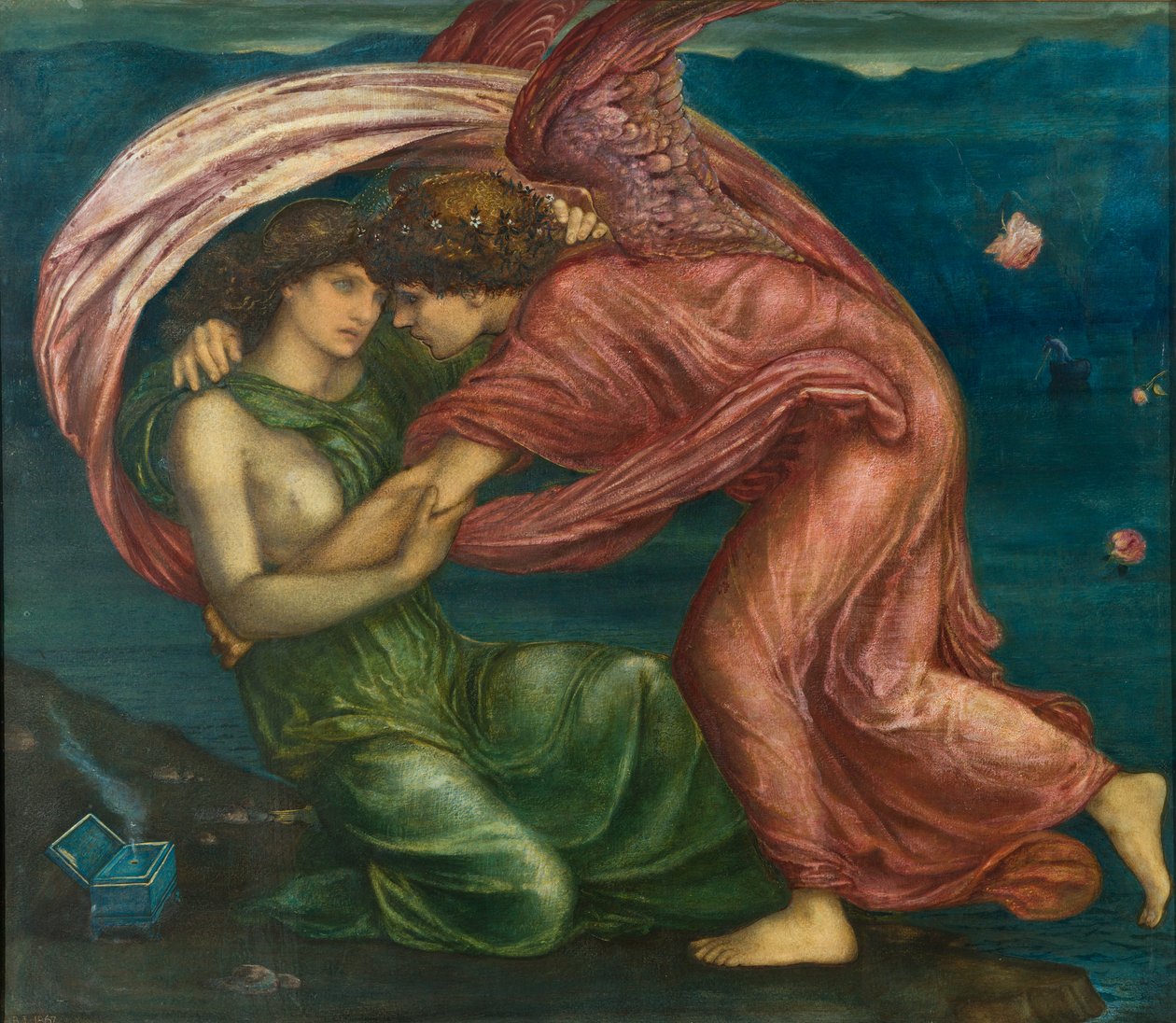 Cupid Delivering Psyche, 1867 (kombinovaná média) od Edward Burne Jones
