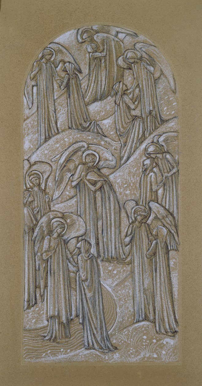Studie pro vitrážové okno (křída na papíře) od Edward Burne Jones