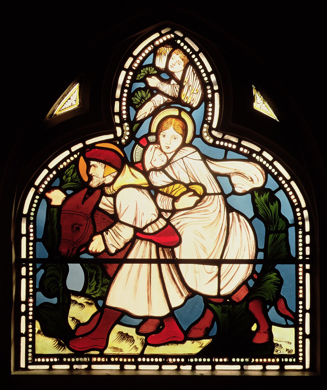 Útěk do Egypta, 1862 (vitráže) od Edward Burne Jones