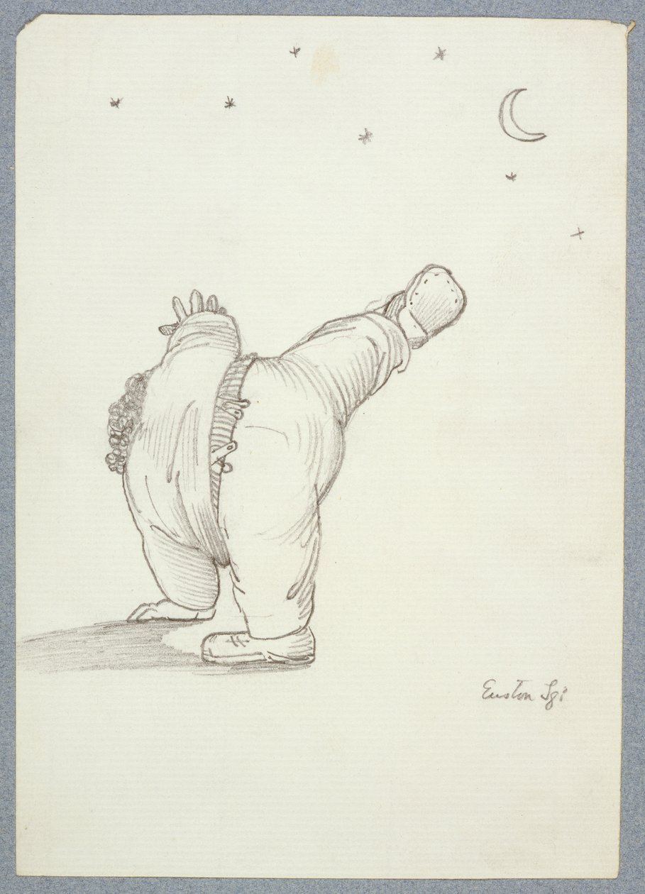 William Morris (1834-96) Hraje na voze, při pohledu zezadu Měsícem a Hvězdným světlem, z alba kreseb od Edward Burne Jones