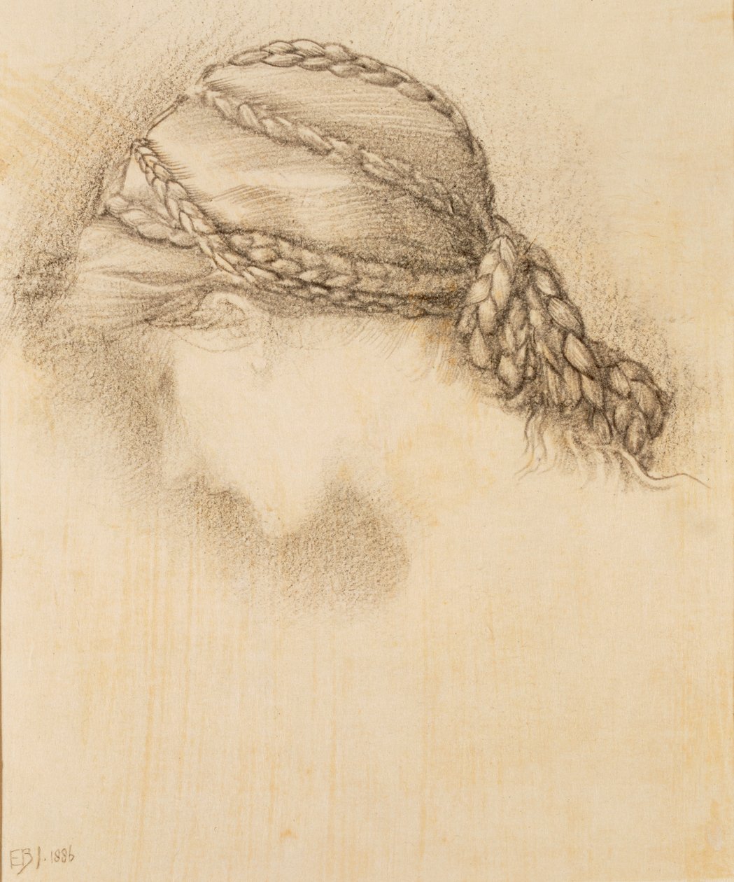 Ženská hlava, detail ze skicáku, 1886 od Edward Burne Jones