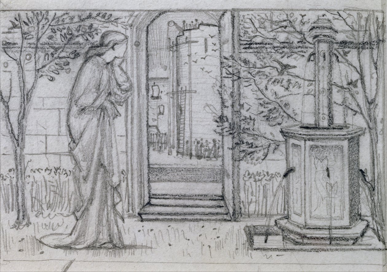 Studie pro Danae a Brazen Tower, 1869-70 od Edward Burne Jones