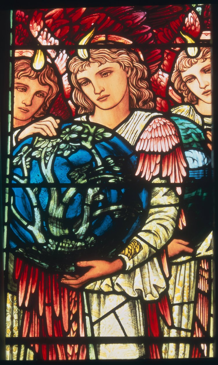 Andělé stvoření: (vitráž): Třetí den, asi 1890 (vitráž) od Edward Burne Jones
