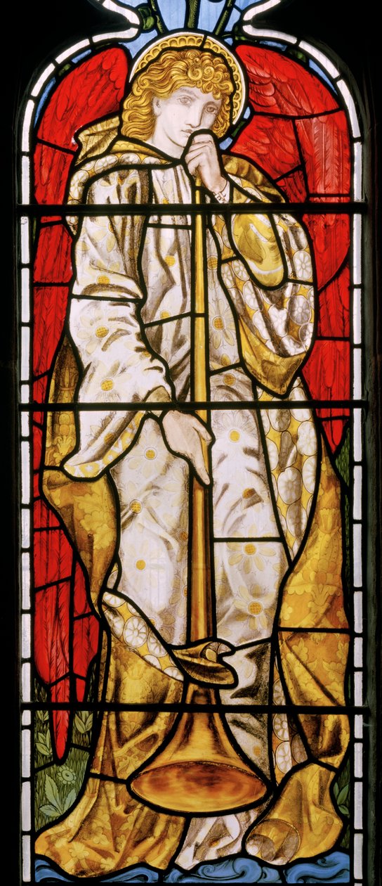 Cheddleton, Morris, Marshall, Faulkner & Co, Edward Burne-Jones, Trumpeting Angel, 1869 od Edward Burne Jones