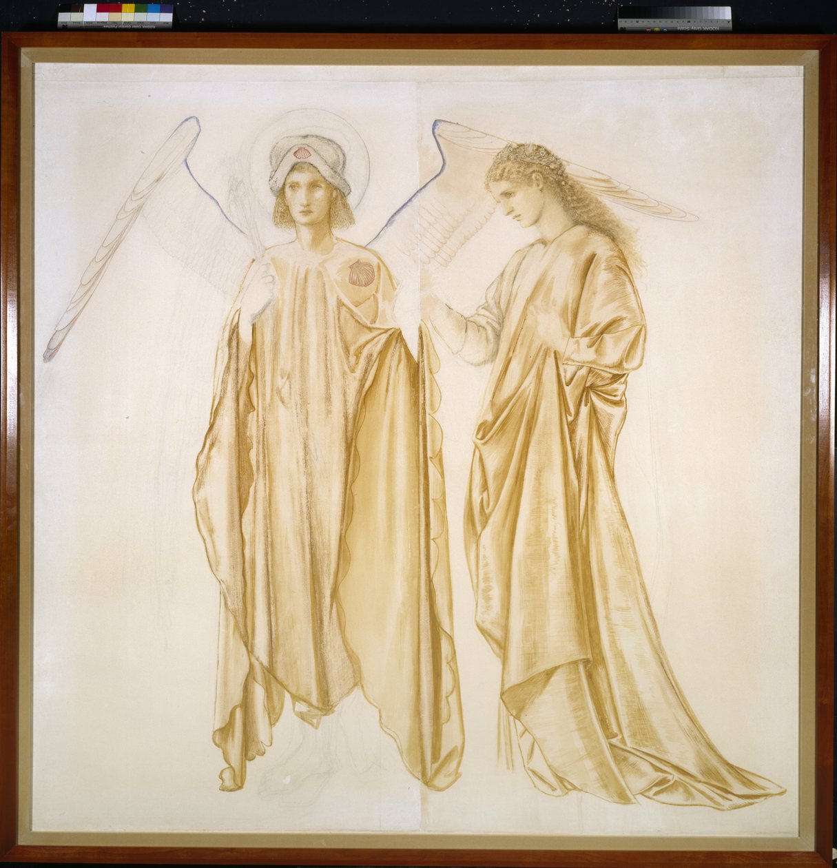 Láska přináší Alcestis zpět z hrobu, 1863 (akvarel, tělová barva, černé a barevné křídy na papíře) od Edward Burne Jones