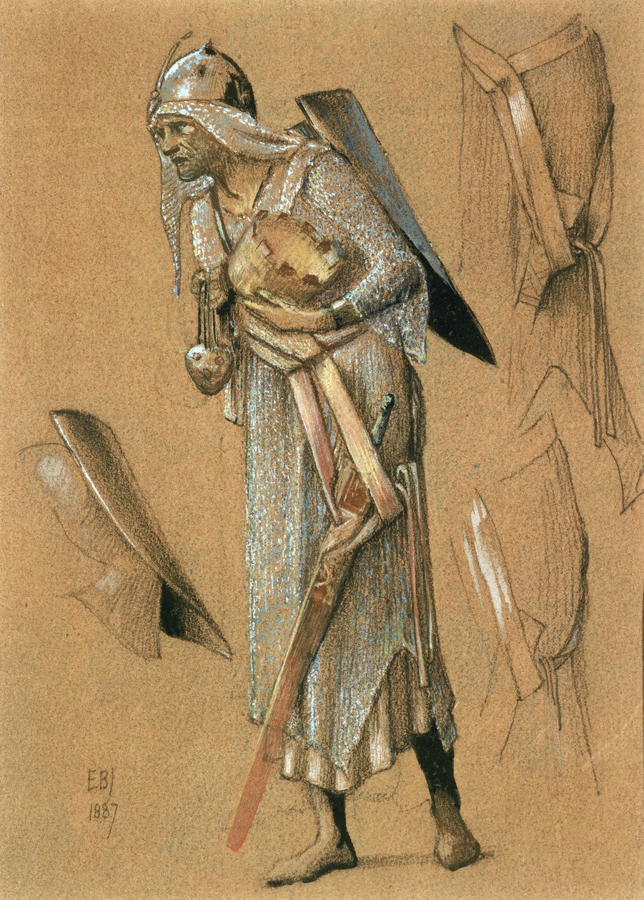 Melchior, 1887 (barevné křídy a zlato) od Edward Burne Jones