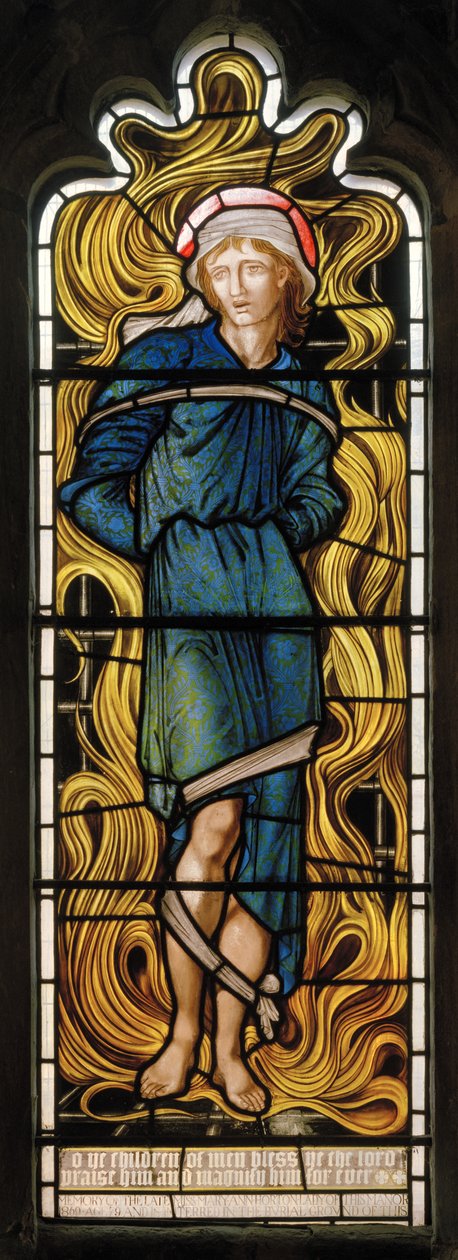 Meshach, Ohnivá pec, Západní okno, 1870 od Edward Burne Jones