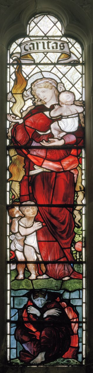 Rochdale, St Chad, Morris & Co., Edward Burne-Jones, Charita, 1902 od Edward Burne Jones
