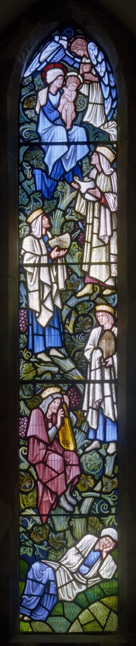 Rottingdean, St Margaret, Morris & Co., Edward Burne-Jones, The Tree Of Jesse, Autoportrét, 1897 od Edward Burne Jones