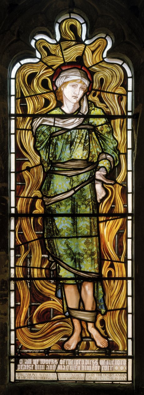 Shadrach, Ohnivá pec, Západní okno, 1870 od Edward Burne Jones