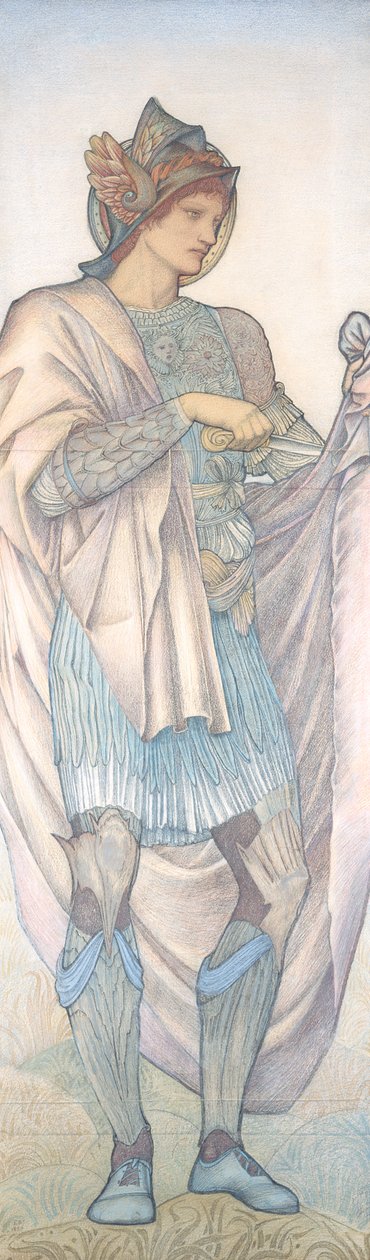 Svatý Martin stříhal svůj plášť (barevné křídy na papíře) od Edward Burne Jones