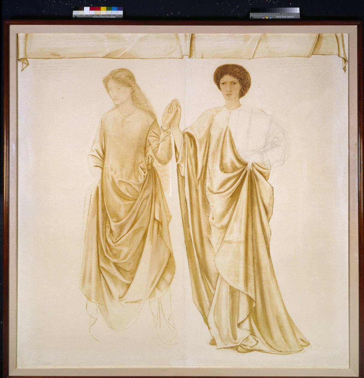Dvě manželky Jasonovy, před rokem 1872 (akvarel a tělová barva přes černou křídu na papíře) od Edward Burne Jones