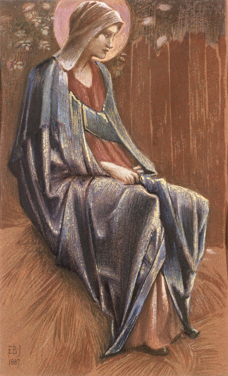 Panna, 1887 (barevné křídy a zlato) od Edward Burne Jones