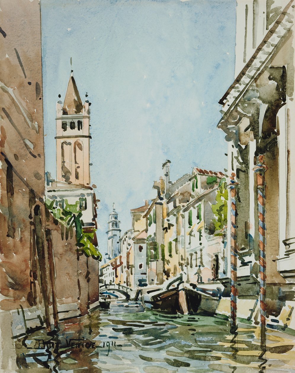 Rio di San Barnaba, Benátky od Edward Darley Boit