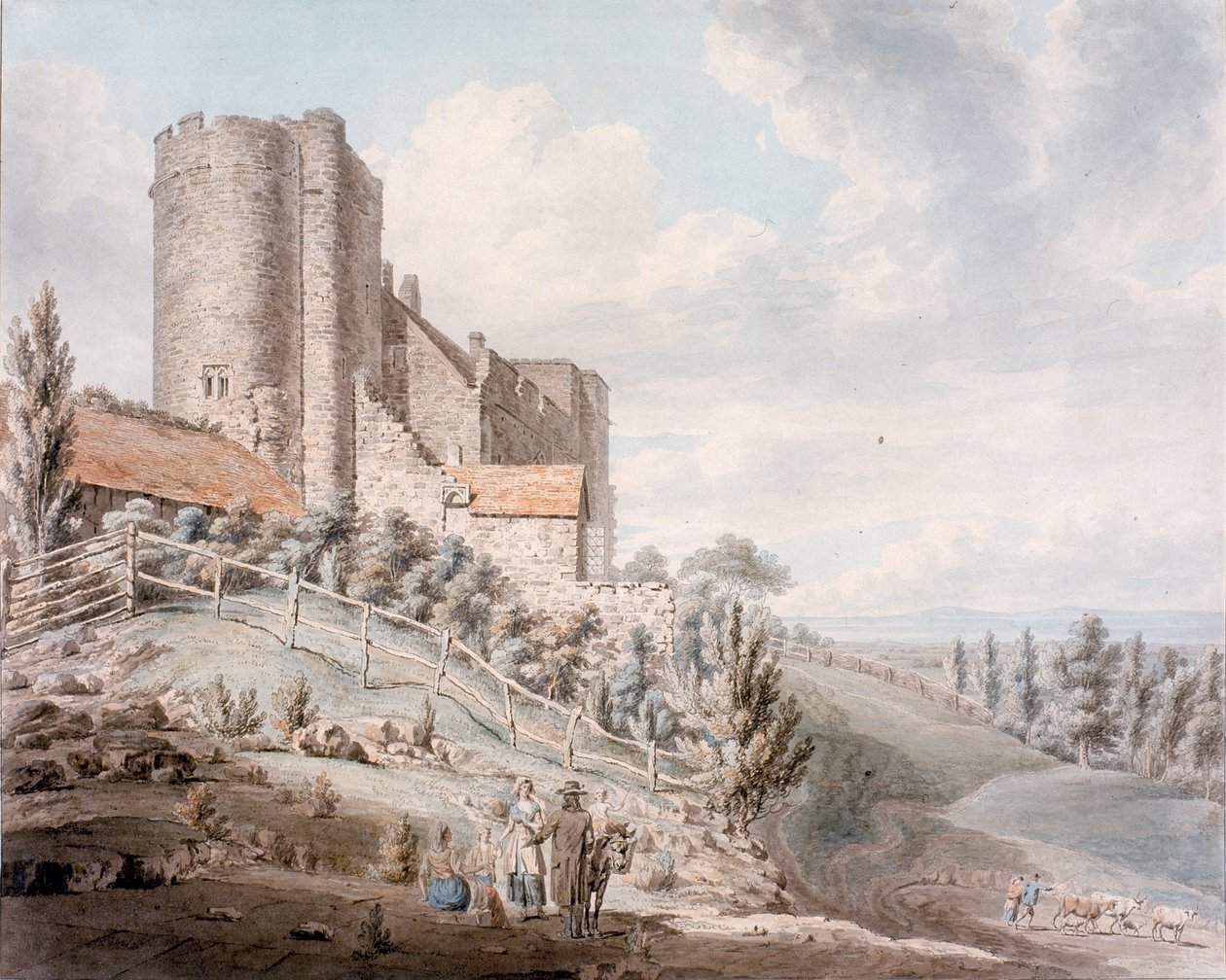 Lympne Castle, Kent, 1790 (wc na tkaném papíře) od Edward Dayes