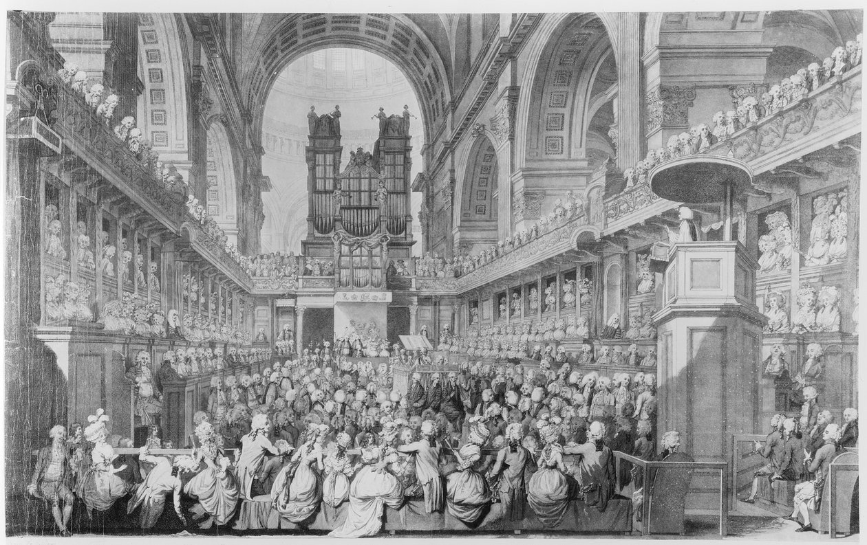 Den díkůvzdání v St. Paul za uzdravení Jiřího III. (1738-1820) z nemoci od Edward Dayes