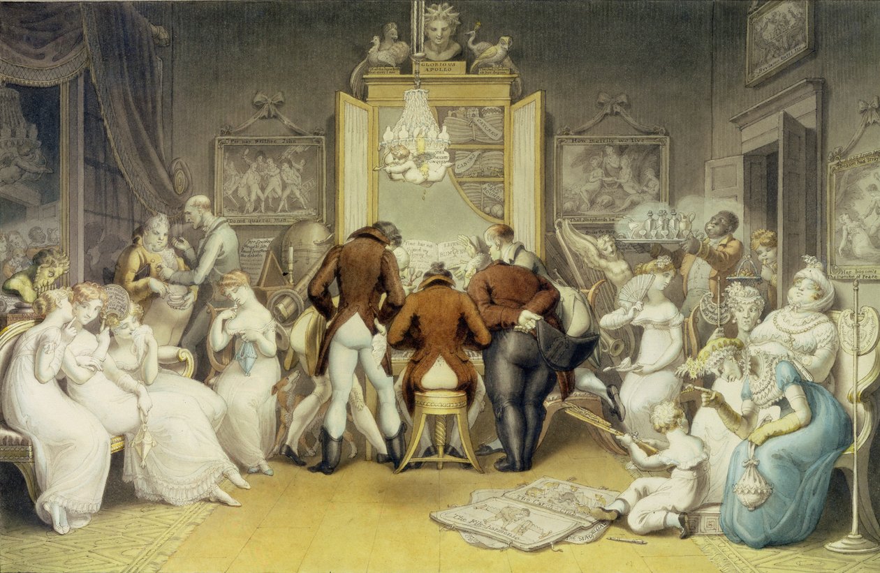 The Triumph of Music, cca 1820 (wc, pero a inkoust na papíře) od Edward Francis Burney