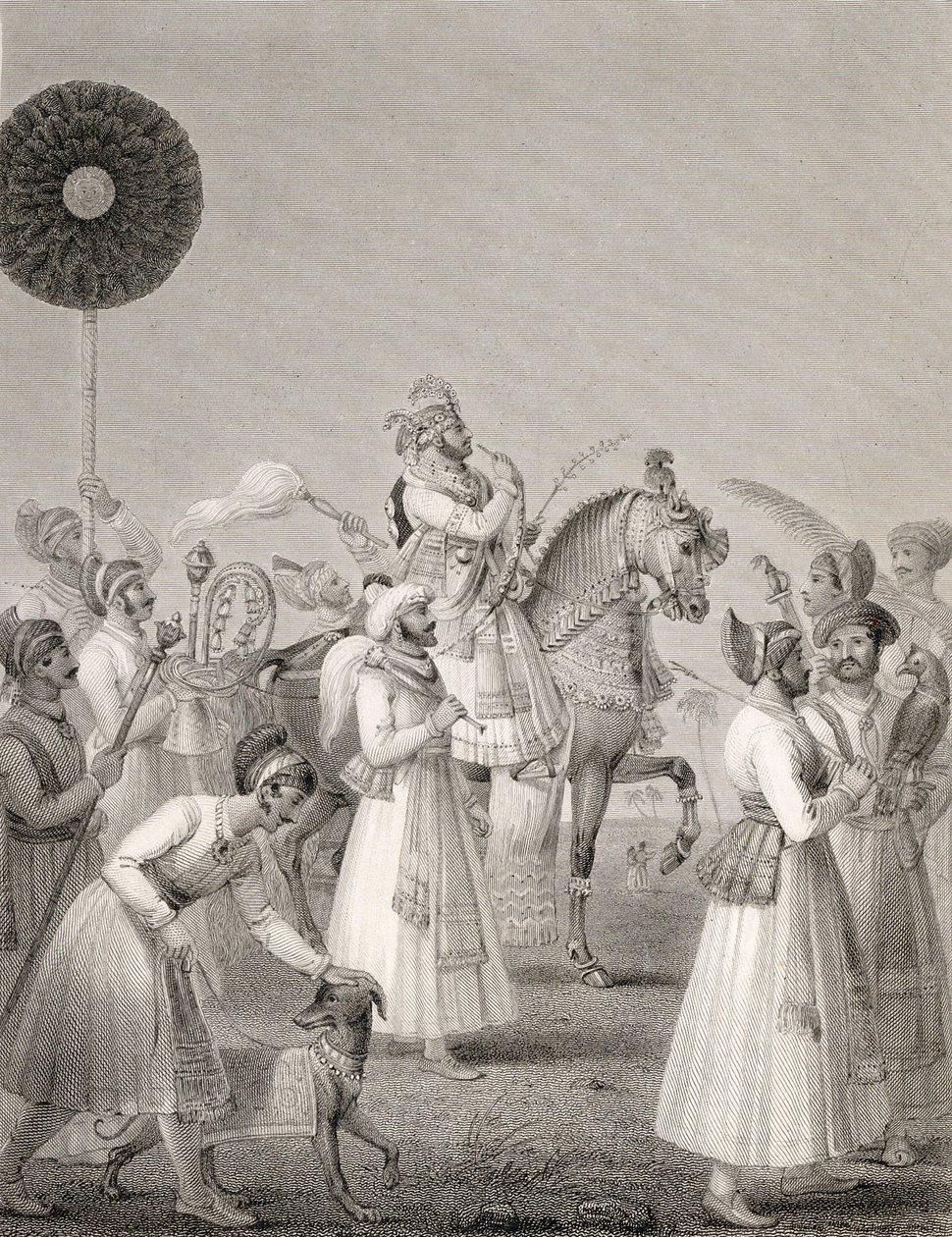 Maharana Bhim Singh z Udaipur, (r. 1778-1828) od Edward Francis Finden