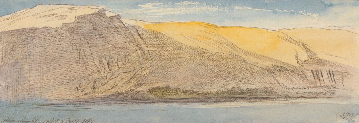 Abu Simbel, 16:30-8:00, 8. února 1867 (379) od Edward Lear
